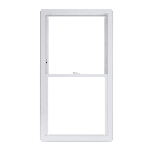 American Craftsman 29.75 in. x 53.25 in. 50 Series White Double Hung Low-E Argon Glass Vinyl Replacement Window, Screen Incl