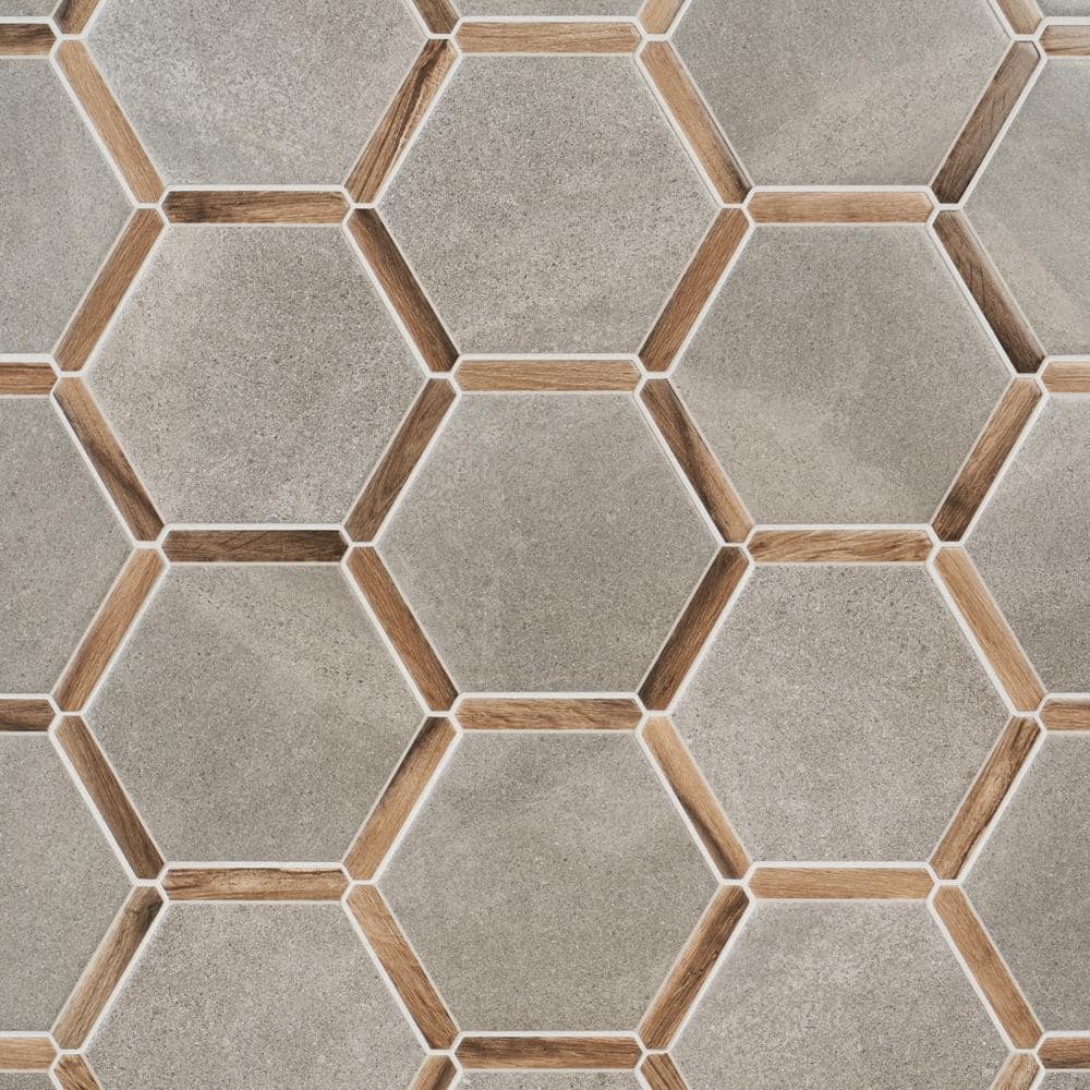 Samara Gray Hexagon Porcelain Tile with Matte Finish