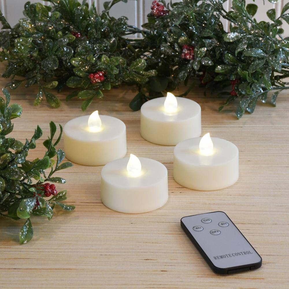 White Flameless LED Tealight Set with Remote Control