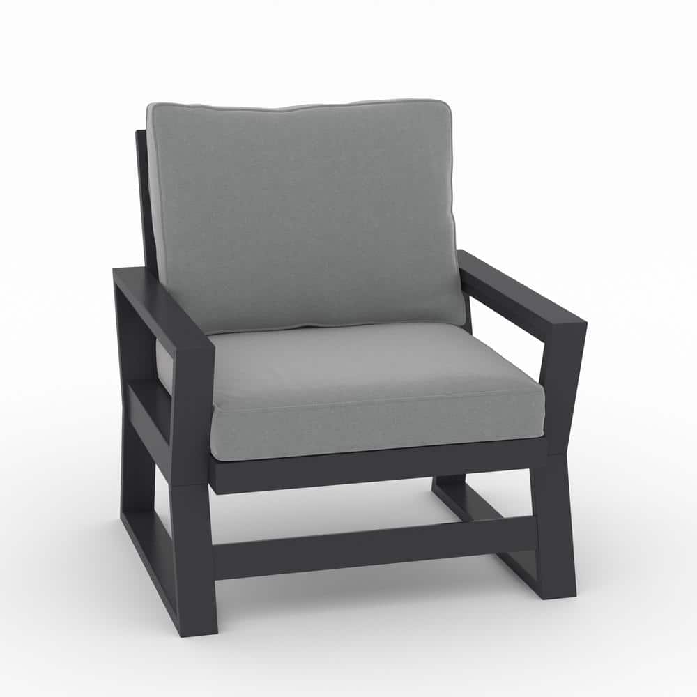 Malibu Gray HDPE 2-Person Outdoor Seating Set with Cushions