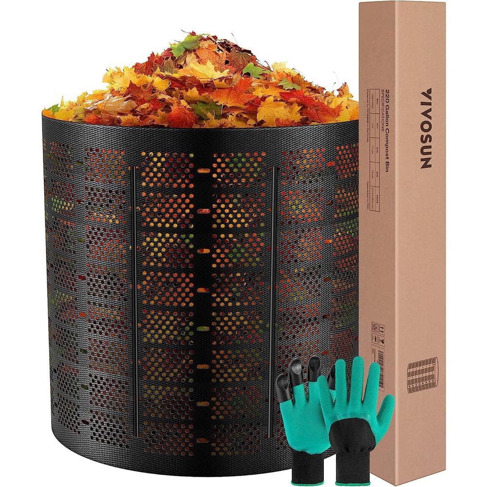 Reviews for VIVOSUN 220 Gal. Black Outdoor Compost Bin with Gloves Pg