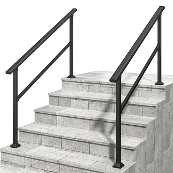 5.67 ft. Stainless Steel Outdoor Step Safety Hand Rail with Mounting Kit for Porch, Patio, Garage or Basement (2-Pack)