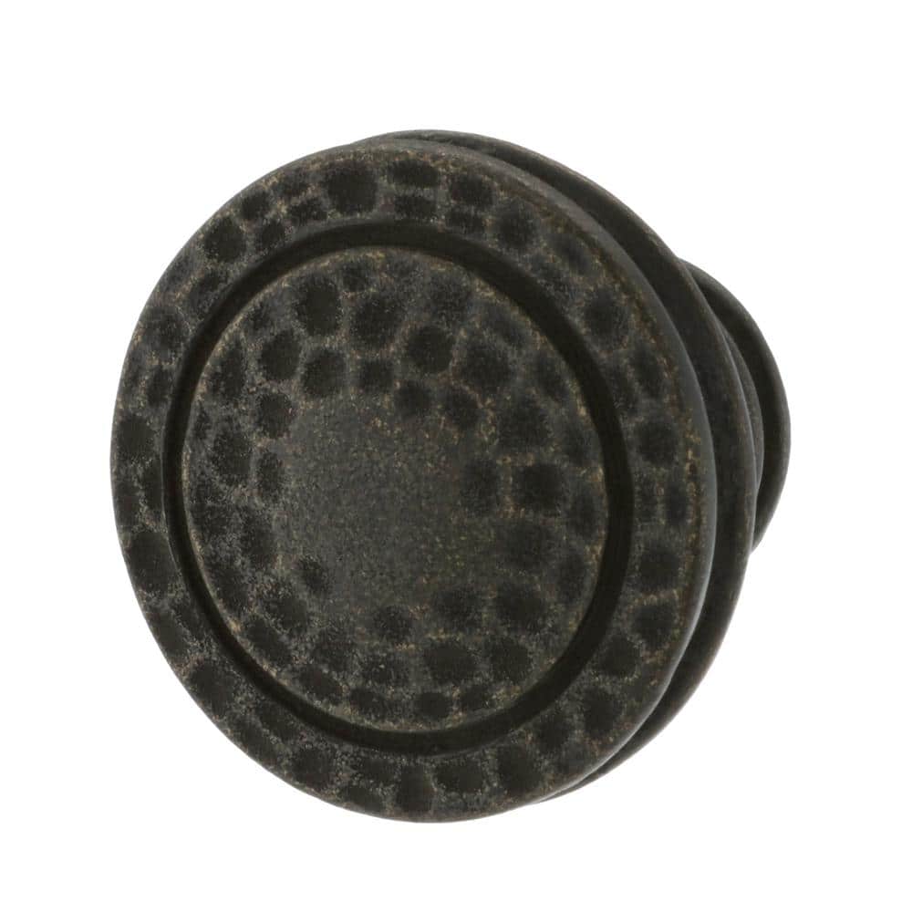 Windover Antique Iron Mushroom Cabinet Knob with Mounting Hardware