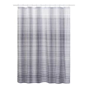 13 Piece Donatello Light Gray Cotton Blend 70 in. x 72 in. Shower Curtain Set With Metal Rings