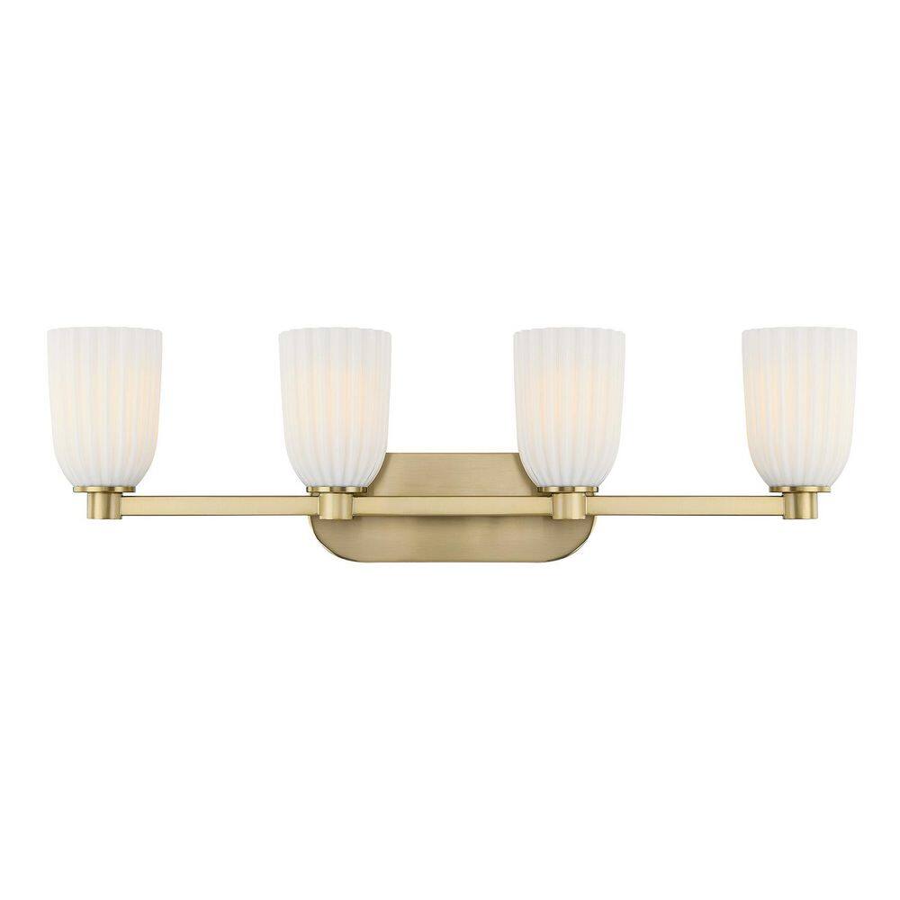 Baldwin 32 in. W x 9.13 in. H 4-Light Noble Brass Transitional Bathroom Vanity Light price history on PriceWatchPro