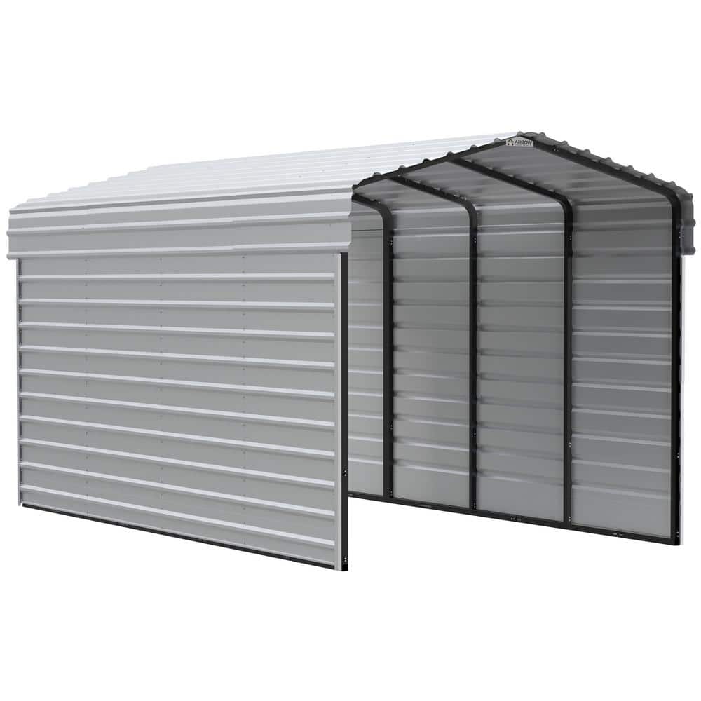 10' x 20' Eggshell Steel Carport Kit with Enclosure