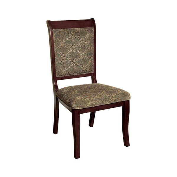 Benjara St. Nicholas I Traditional Antique Cherry Wooden Side Chair (Set of 2)