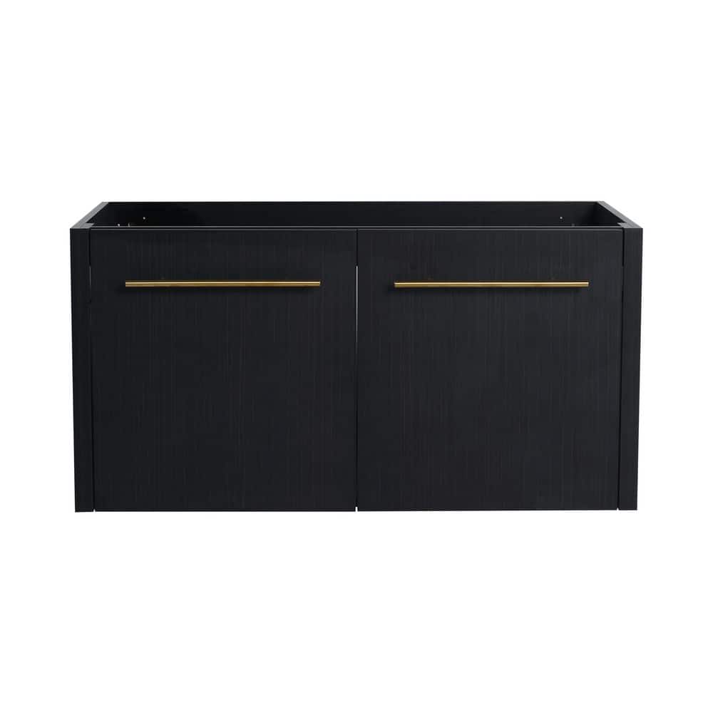35 in. Wall-mounted Bath Vanity Cabinet without Top in Black, 2 Doors Design, Faucet and Sink Not Included price history on PriceWatchPro