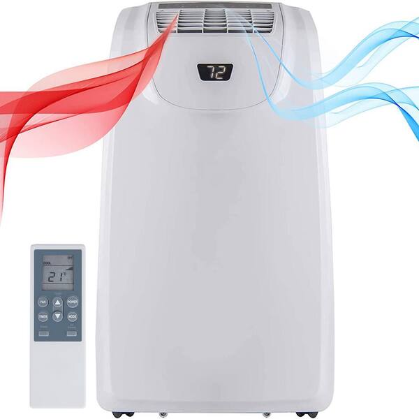 Barton 8,300 BTU Portable Air Conditioner Cools 450 Sq. Ft. with Heater, Dehumidifier and Remote LED Display in White