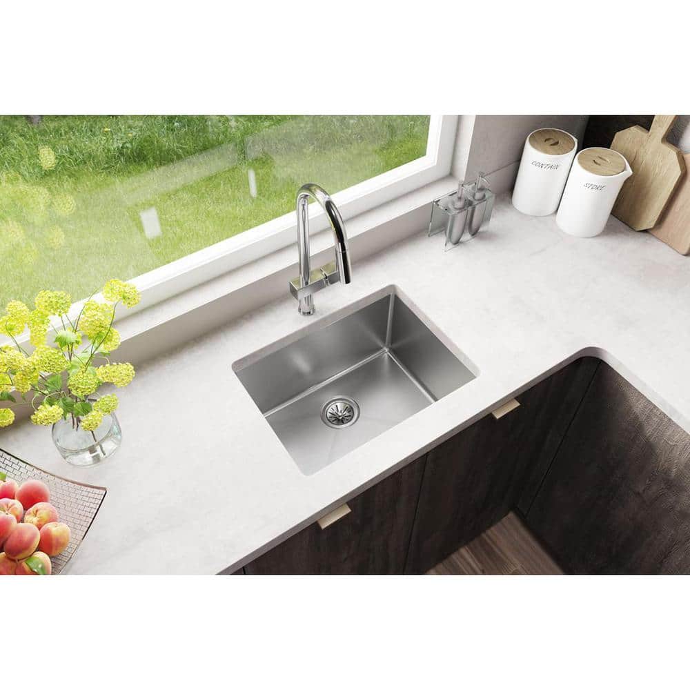 Crosstown 24" Stainless Steel Single Bowl Undermount Kitchen Sink