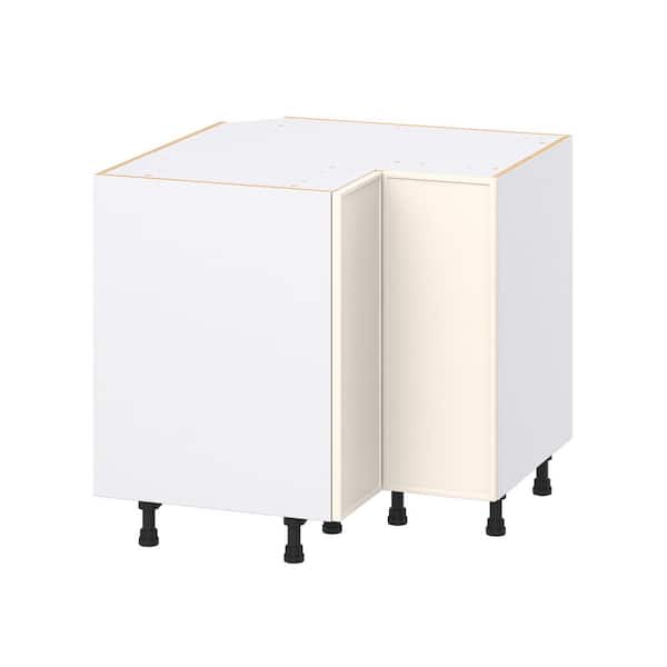 Fairview Washed Linen Slim Shaker Assembled Lazy Susan Base Corner Kitchen Cabinet (36 in. W x 34.5 in. H x 24 in. D)