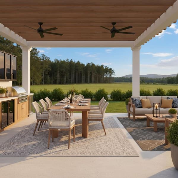 9-Piece Aluminum Outdoor Dining Set Teak Patio Furniture Set Wicker Table and Chairs with Cushions