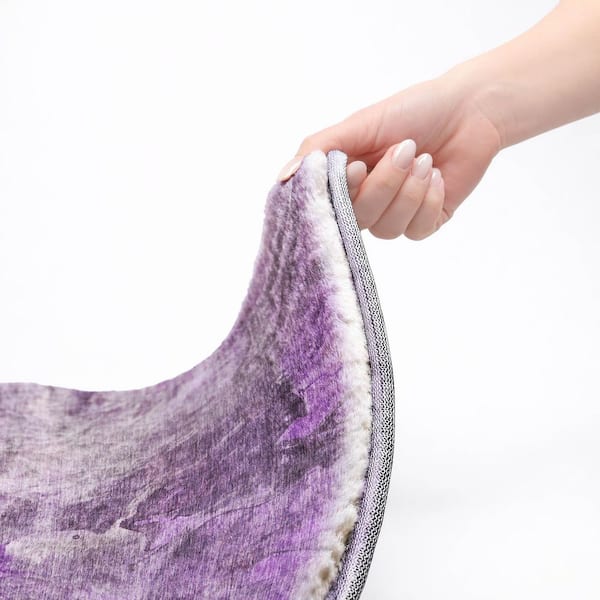Dream Shag Premium Machine Washable Abstract ADS641 Purple 9 ft. x 12 ft. Area Rug