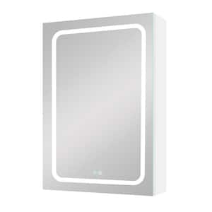 20 in. W x 30 in. H Rectangular Aluminum Medicine Cabinet with Mirror and Touch Sensor LED Dimmable Light