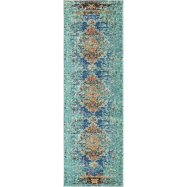 Vita Warhol Turquoise 2' 0 x 6' 7 Runner Rug