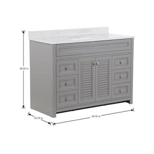 Bayridge 49 in. W x 22 in. D x 39 in. H Single Sink  Bath Vanity in Sterling Gray with Pulsar  Stone Composite Top