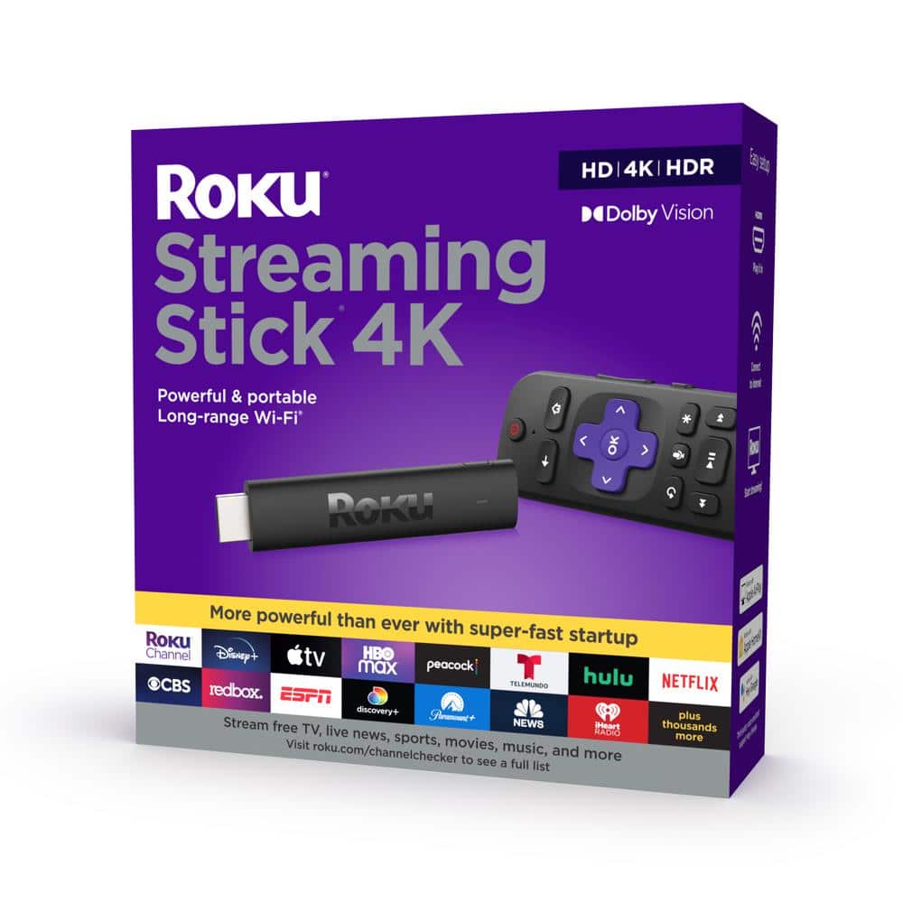 Roku Streaming Stick 4K Media Streaming Device 3820R The Home Depot