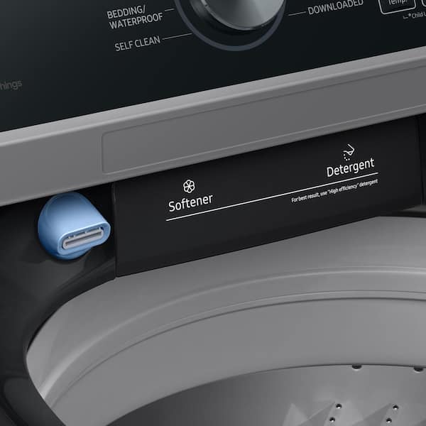 Samsung - 4.7 cu. ft. Large Capacity Smart Top Load Washer in Brushed Black with Impeller and Active WaterJet