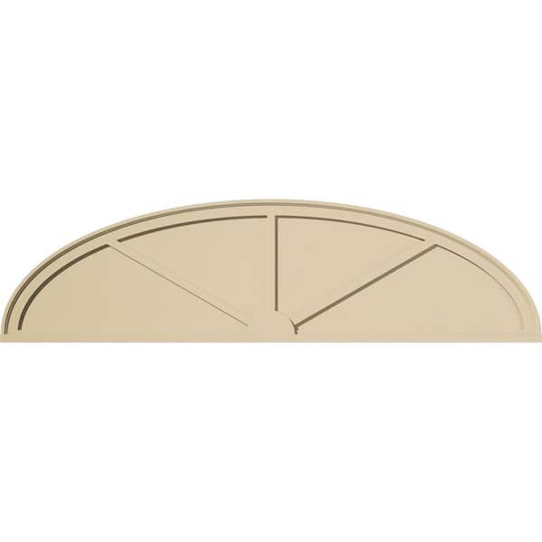 Ekena Millwork 68-in W x 18-in H x 2-in P Elliptical 3-SpokeSignature Urethane Pediment, Primed Tan