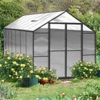8 ft. x 14 ft. Walk-In Garden Grey Greenhouse with Adjustable Roof Vent