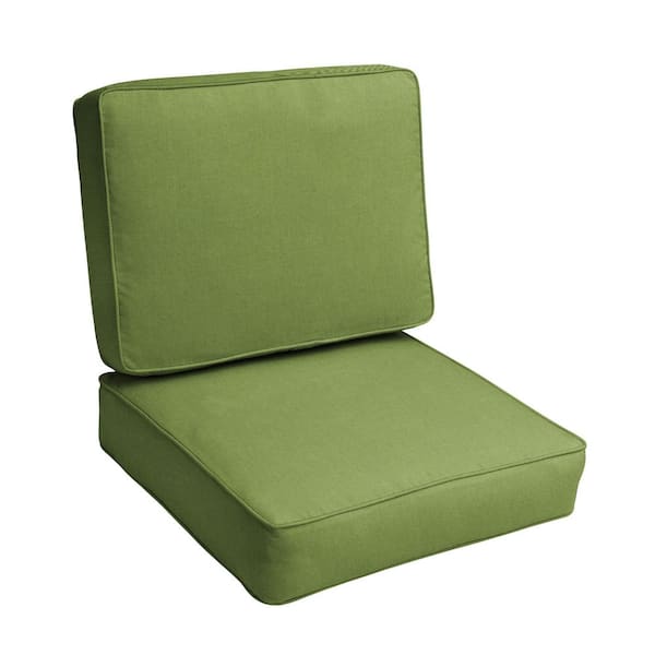 SORRA HOME 23.5 x 23 Deep Seating Outdoor Corded Cushion Set in Sunbrella Spectrum Cilantro