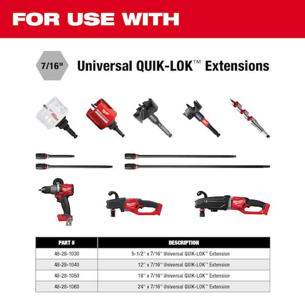 5-1/2 in. x 7/16 in. QUIK-LOK Universal Extension Bit