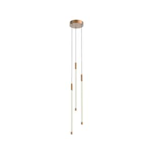 Motif 21 in. 1 Light 21-Watt Brushed Gold Integrated LED Pendant Light