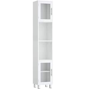 12 in. W x 13 in. D x 71 in. H White Freestanding Bathroom Storage Linen Cabinet