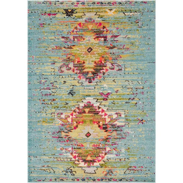 Unique Loom Vita Chagall Turquoise 7' 1 x 10' 0 Area Rug