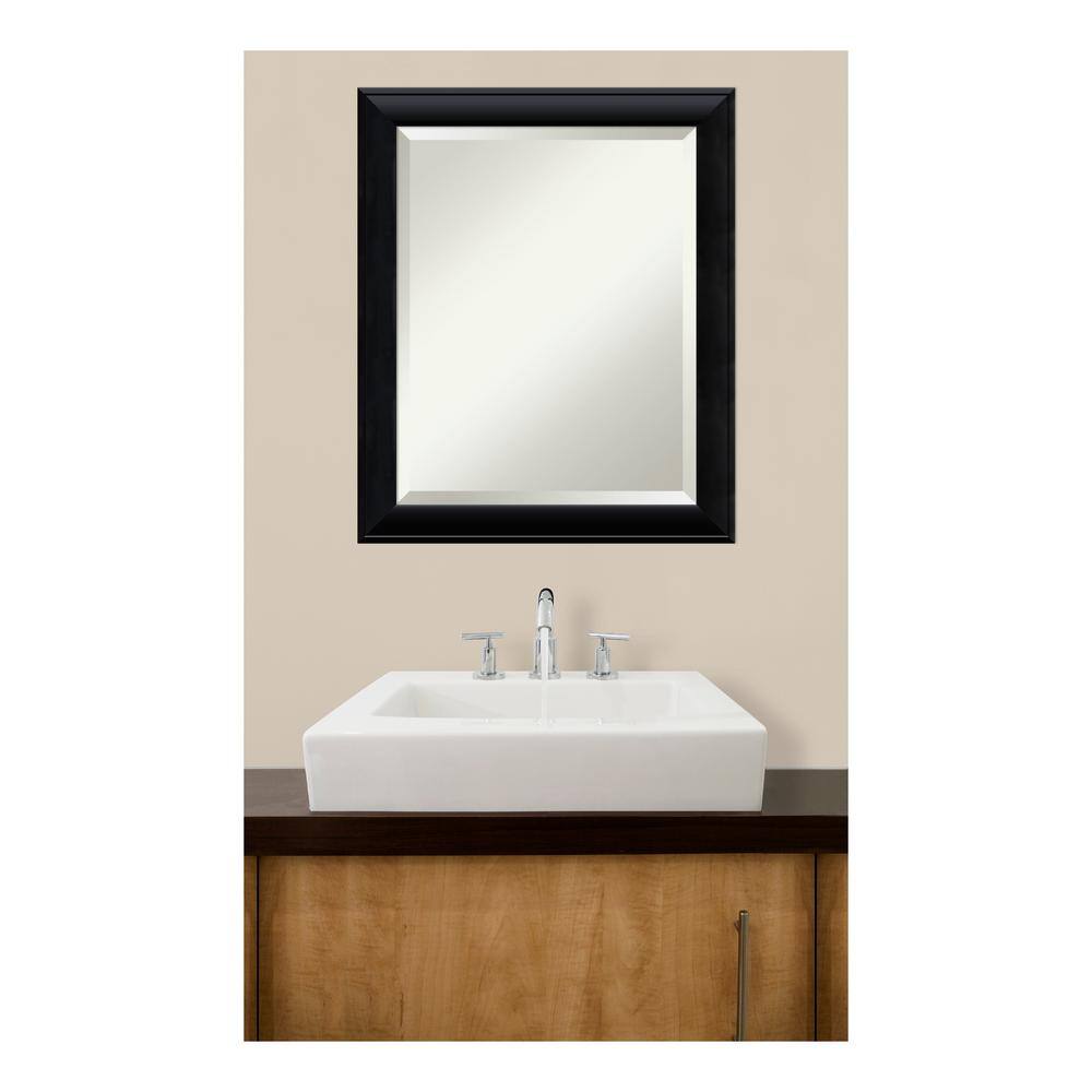 Nero Black Beveled Wood Wall Mirror 23.5 x 19.5 inches