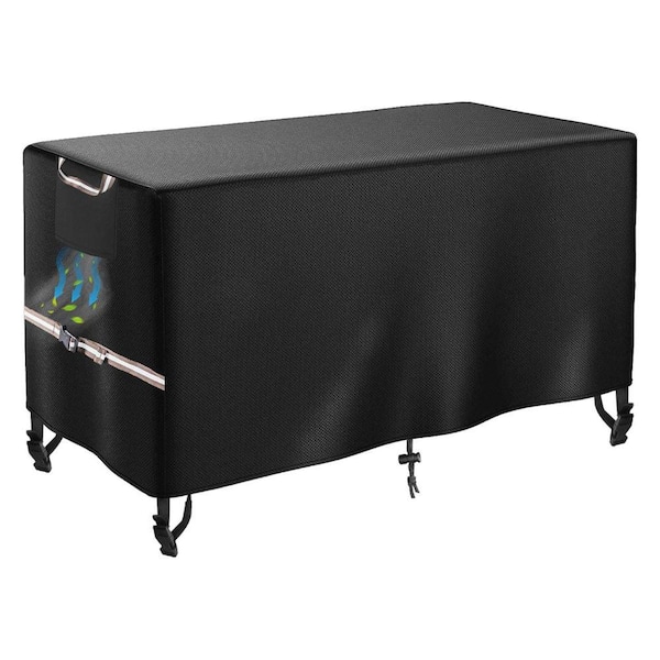Rectangular Gas Fire Pit Table Cover Waterproof 600D Heavy Duty Fire for 45 in. x 48 in. Patio Propane Black Windproof