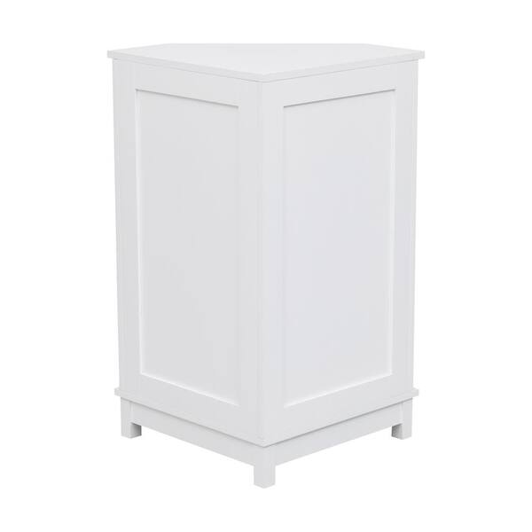 Flynama 17.5 in. W x 17.50 in. L x 31.40 in. H White Bathroom Cabinet Triangle Corner Storage Cabinet with Adjustable Shelf
