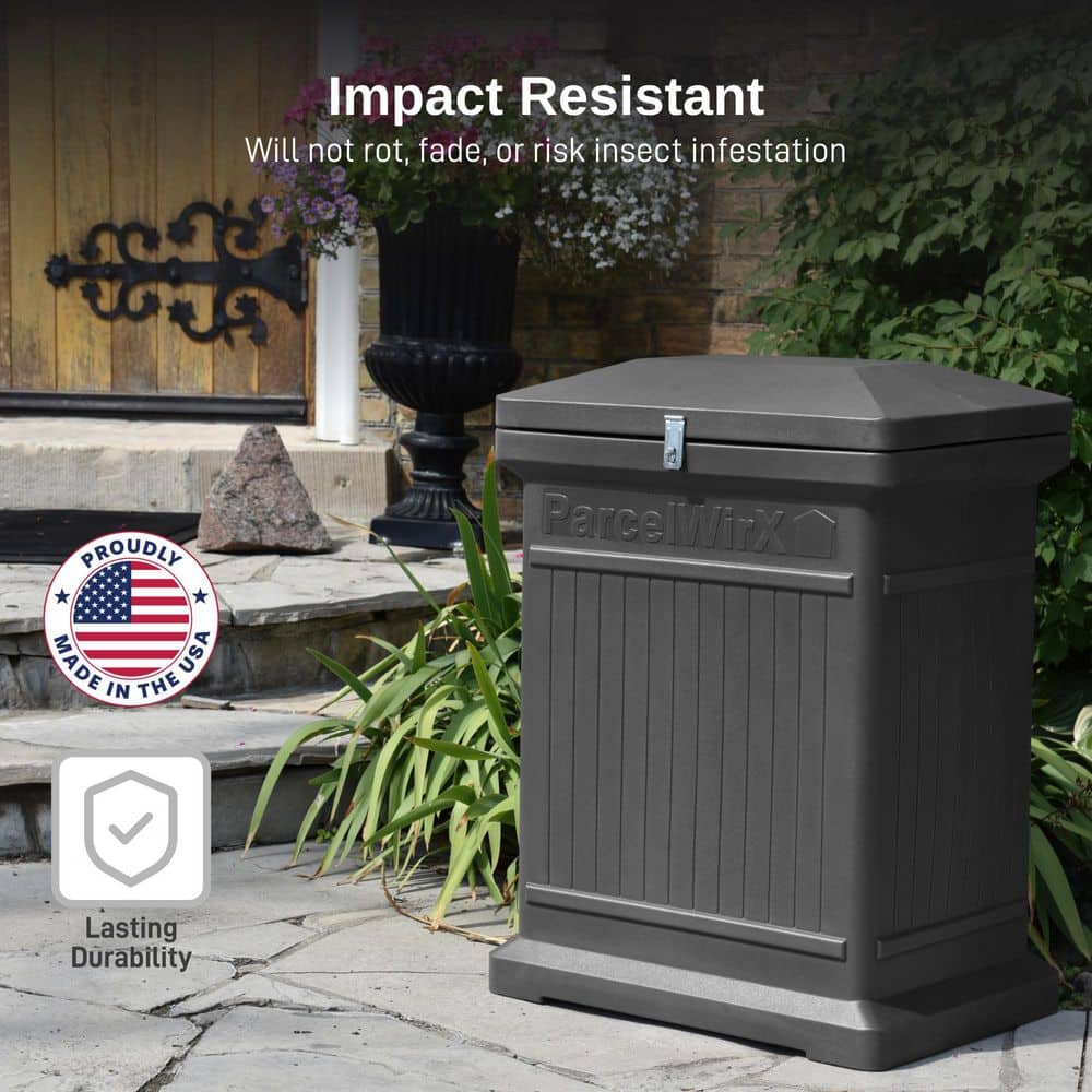 Graphite Large Lockable Plastic Package Delivery Box