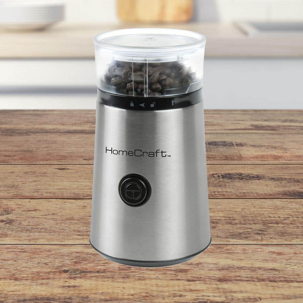 HomeCraft Stainless Steel Electric Coffee Grinder with Blade