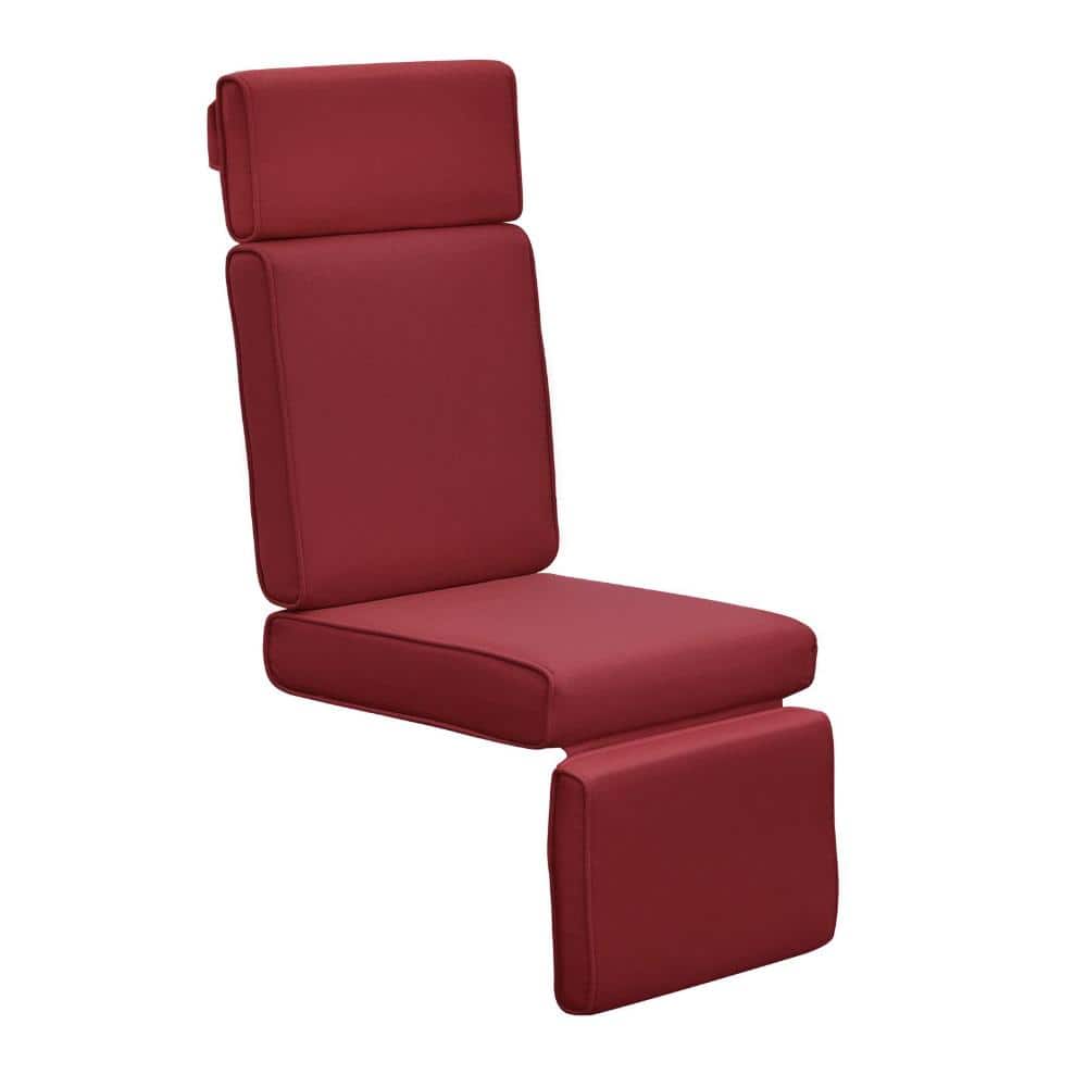 "1-Piece Outdoor Lounge Chair Replacement Cushion With Back Recliner Chair Cushion in Red, 4.1"" thickness" price history on PriceWatchPro