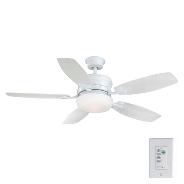Home Decorators Collection Molique 54 in. Indoor/Outdoor White Ceiling Fan with Light Kit and Wall Control