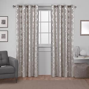 Modo Natural Ogee Light Filtering Grommet Top Curtain, 54 in. W x 108 in. L (Set of 2)