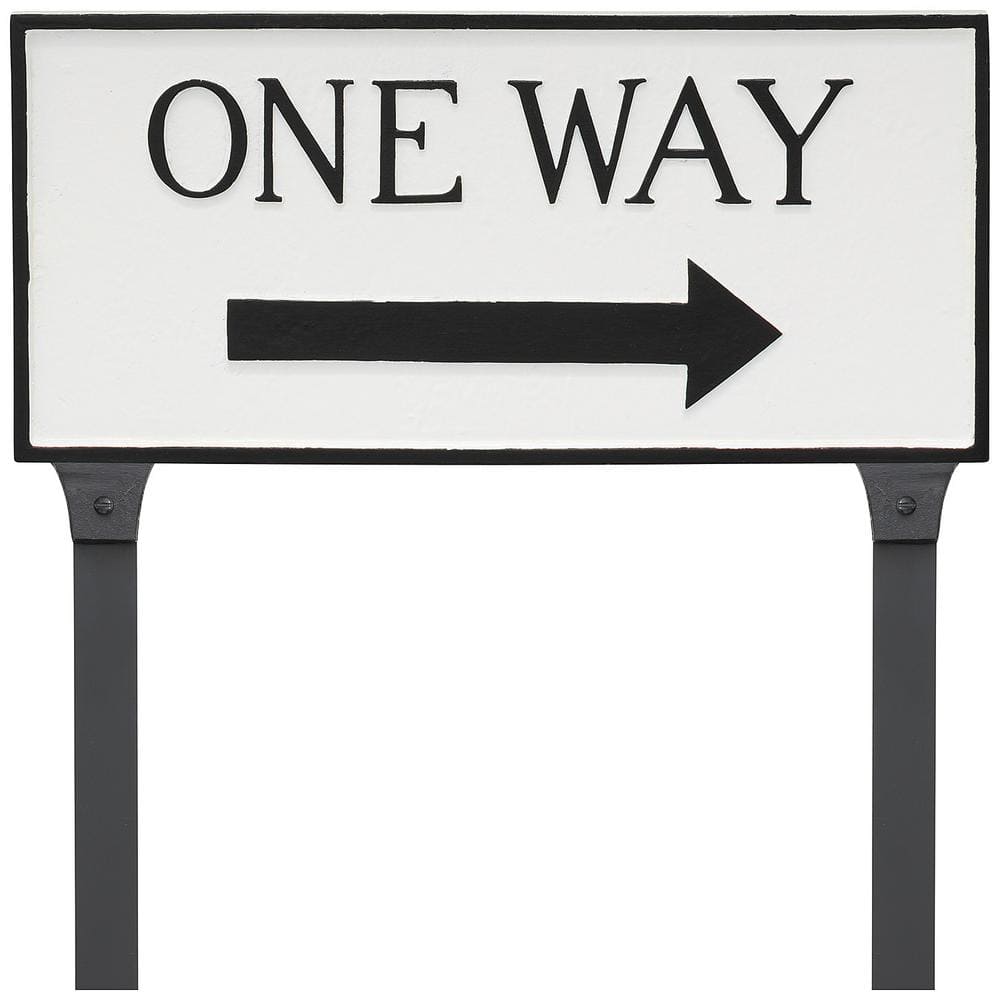 7.25 in. x 15.75 in. Standard Rectangle Right One Way Statement Plaque Sign with Lawn Stakes - White/Black price history on PriceWatchPro