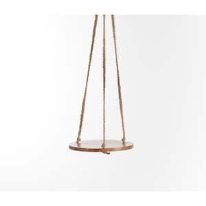 8 in. Round Wooden Hanging with Jute