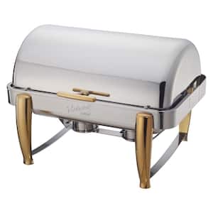 Virtuoso 8 qt. Extra Heavyweight Stainless Steel Full-size Chafing Dish with Roll-top