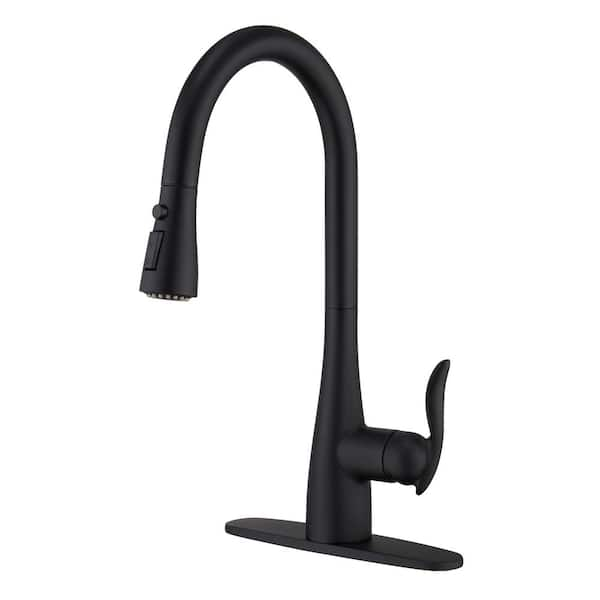 Mondawe Single-Handle Tulip High Arc Pull-Down Sprayer Kitchen Faucet ...