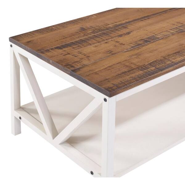 Large Rectangle Wood Coffee Table, Barnwood Coffee Table White