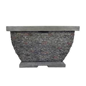 Karina 32 in. x 20 in. Square Concrete Wood Burning Fire Pit in Grey