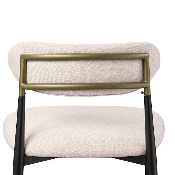 Acme Furniture Jaramillo Beige Fabric and Black Side Chair