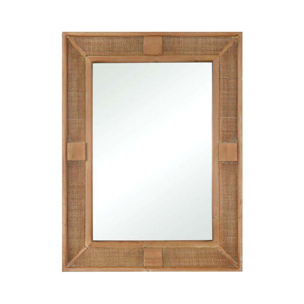 Isadora 29.5 in. W x 39.5 in. H Wood Natural Wall Mirror