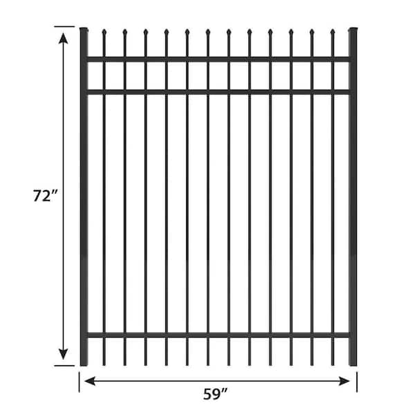FORGERIGHT Osprey 5 ft. W x 6 ft. H Black Aluminum Fence Gate