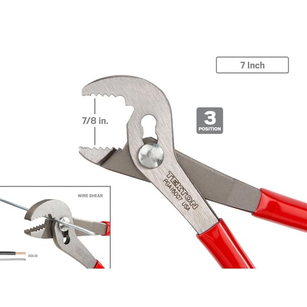PGA16010 10-Inch TEKTON 2-Inch Jaw Capacity Angle Nose Slip Joint Pliers 