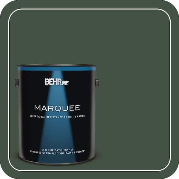 BEHR MARQUEE 1 gal. #ECC-48-3 Lush Grass Satin Enamel Exterior Paint & Primer