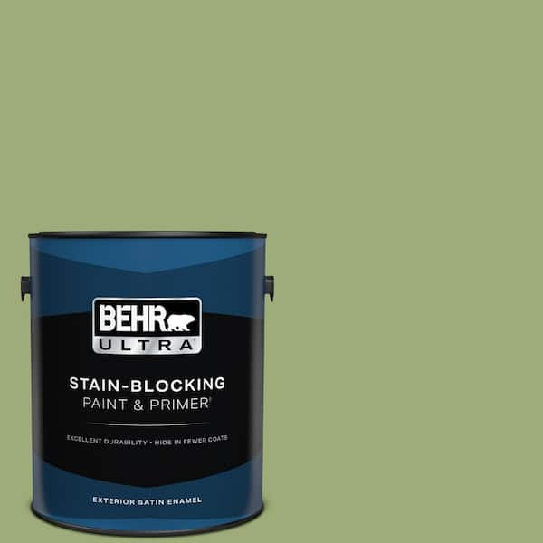 BEHR ULTRA 1 gal. #BIC-12 Siamese Green Satin Enamel Exterior Paint & Primer