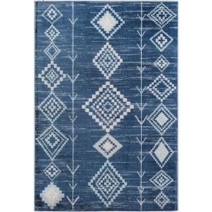Soleil Native Blues 8 ft. x 12 ft. Tribal Moroccan Area Rug